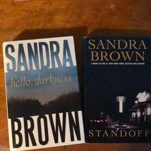 Sandra Brown hardcover books hello, darkness & Standoff